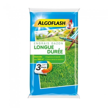 ALGOFLASH Engrais Gazon Longue durée 3 mois - 12,5kg