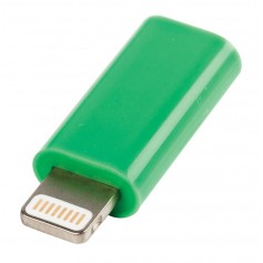 Adaptateur USB Lightning mâle - Micro USB B verte femelle