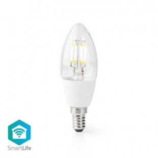 NEDIS Ampoule LED Intelligente Wi-Fi - E14 - C37 - 5 W - 400 lm - Blanc