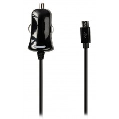 Chargeur micro USB mâle pour micro USB pour voiture – connecteur noir 1,00 m 12 V pour voiture 2.1A