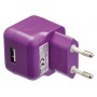 Chargeur USB A femelle pour USB CA – connecteur CA violet pour maison