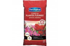 FERTILIGENE Terreau Plantes Fleuries, Geraniums, Dipladenias - 20 L