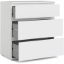 Commode 3 tiroirs - Décor blanc - L 76,8 x P 40 x H 83,70 cm - OMAHA