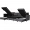 Canapé d'angle panoramique convertible réversible - Tissu gris - L 292 x P 187 x H 86 cm - CATS