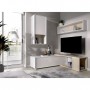 Meuble TV extensible - Décor chene naturel et blanc - L 230 x P 41 x H 180 cm - OBI