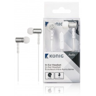 Écouteurs intra-auriculaires blancs à câble plat, 13 mm 