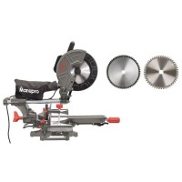 MANUPRO Scie a onglet radiale 2 lames multi matériau 255 mm 2000W