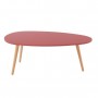 STONE Table basse ovale - Décor rouge amarante - Style scandinave - L 88 x P 48 x H 34cm