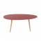 STONE Table basse ovale - Décor rouge amarante - Style scandinave - L 98 x P 61 x H 39cm