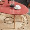 STONE Table basse ovale - Décor rouge amarante - Style scandinave - L 98 x P 61 x H 39cm