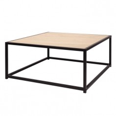 MINSK Table basse - Imitation bois - L 80 x P 80 x H 34 cm