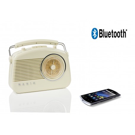 Radio rétro équipée de la technologie sans fil Bluetooth®