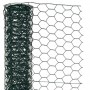 NATURE Maille hexagonale en acier galvanisé plastifié vert - Ø 13 mm - 1x2,50 m