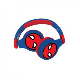 SPIDER-MAN Casque 2-en-1 Bluetooth et filaire confortable et pliable pour enfants avec limitation de son - LEXIBOOK