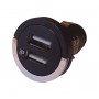 Chargeur 12-24V w/USB double femelle contacts 2A 