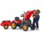 FALK - 2046AB - Tracteur a pédales X Tractor rouge avec capot ouvrant et remorque inclus
