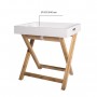 EASY Table d'appoint avec plateau amovible - Blanc - L 40 x P 30 x H 42 cm
