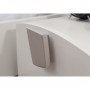 FREEZY Table de chevet enfant 1 Porte - Mdf - Blanc/Gris - L38,5 x P35 x H37,3 cm