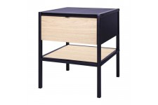 MINSK Table d'appoint 1 tiroir - Imitation bois - L 45 x P 45 x H 50 cm