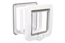 Chatiere - 4 positions - Avec tunnel - 20 × 22 cm - Blanc