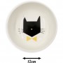 TYROL Gamelle en céramique 12 cm - 250 ml - Blanc et moutarde - Pour petit chien et chat
