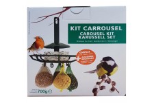 AIME Kit carrousel mangeoire et nourriture - 17,5 x 17,5 x 17,5 cm - Pour oiseaux du ciel