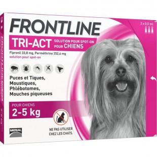 FRONTLINE TRI-ACT chien - 2-5kg - 3 pipettes