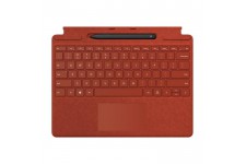 Microsoft Surface Madina - Ensemble Clavier et Stylet pour Surface Pro X - Rouge Coquelicot