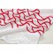 HOMETREND Paire voilage sablé motif brodé - 140 x 240 cm - Rouge