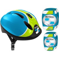 COMBO BLEU (Casque + Genouilleres & Coudieres) SKIDS CONTROL