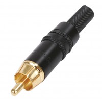 Connecteur RCA plaqué or - noir - NYS373