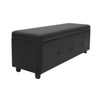 Banc coffre - Bout de lit Simili noir Classique - L 140 cm