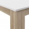PILVI Table a manger de 6 a 8 personnes style contemporain - Blanc mat et décor chene sonoma - L 160 x l 90 cm