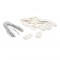 NATURE Set de 26 fixations pour mailles - Ecrans et canisses plastique - Blanc - (Attache + brin 14 cm fil de fer plastifié)