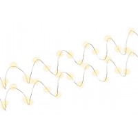 2 x Guirlande lumineuse en fil argenté à 20 LED, avec minuterie