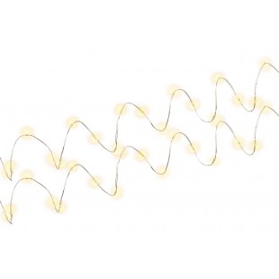 2 x Guirlande lumineuse en fil argenté à 20 LED, avec minuterie