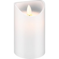 Bougie LED en cire véritable, blanche, 7,5 x 12,5 cm