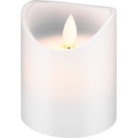 Bougie LED blanche en cire véritable, 7,5 x 10 cm