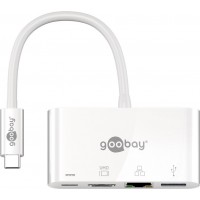 Adaptateur USB-C™ multiport HDMI+Ethernet, alimentation électrique, blanc