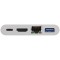 Adaptateur USB-C™ multiport HDMI+Ethernet, alimentation électrique, blanc