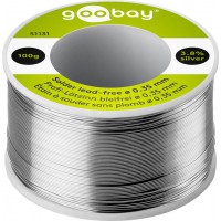 Étain à souder sans plomb ø 0,35 mm, bobine 100 g