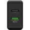 Chargeur rapide double USB/QC3.0 (28W) noir