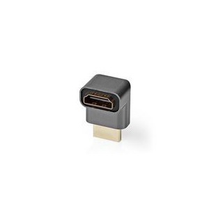 Adaptateur HDMI™ | HDMI Mâle / HDMI™ Connecteur | HDMI Femelle / Sortie HDMI ™ | Plaqué or | Coudé à 270° | Aluminium | Gris bro