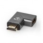 Adaptateur HDMI™ | HDMI Mâle / HDMI™ Connecteur | HDMI Femelle / Sortie HDMI ™ | Plaqué or | Coudé à droite | Aluminium | Gris b