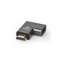 Adaptateur HDMI™ | HDMI Mâle / HDMI™ Connecteur | HDMI Femelle / Sortie HDMI ™ | Plaqué or | Coudé à droite | Aluminium | Gris b