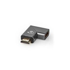 Adaptateur HDMI™ | HDMI Mâle / HDMI™ Connecteur | HDMI Femelle / Sortie HDMI ™ | Plaqué or | Coudé à droite | Aluminium | Gris b