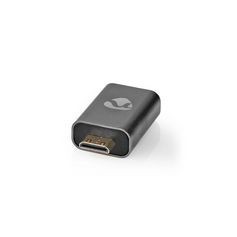 Adaptateur HDMI™ | HDMI Mâle / HDMI™ Mini Connecteur | HDMI Femelle / Sortie HDMI ™ | Plaqué or | Droit | Aluminium | Gris bronz