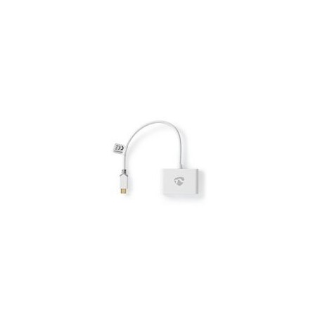 Adaptateur USB | USB 3.1 Gen1 | USB Type-C™ Mâle | 2x USB Type A | 1000 Mbps | 0.20 m | Rond | Plaqué or | PVC | Blanc | Boite a