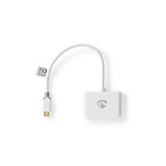 Adaptateur USB | USB 3.1 Gen1 | USB Type-C™ Mâle | 2x USB Type A | 1000 Mbps | 0.20 m | Rond | Plaqué or | PVC | Blanc | Boite a