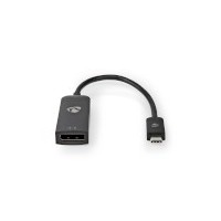 Adaptateur USB | USB 3.2 Gen 1 | USB Type-C™ Mâle | DisplayPort femelle | 0.20 m | Rond | Plaqué nickel | PVC | Noir | Sac en pl